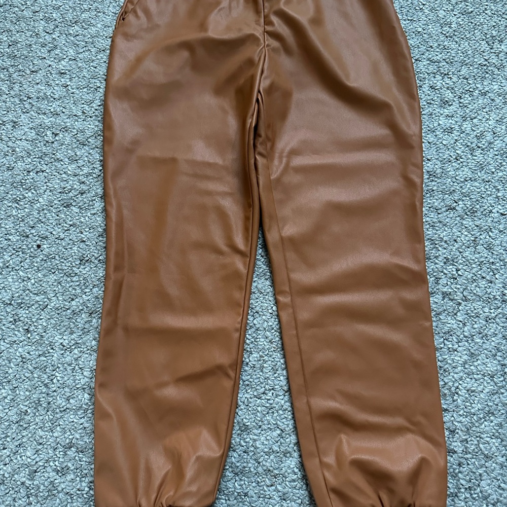 Wolford Tan Faux Leather Pants